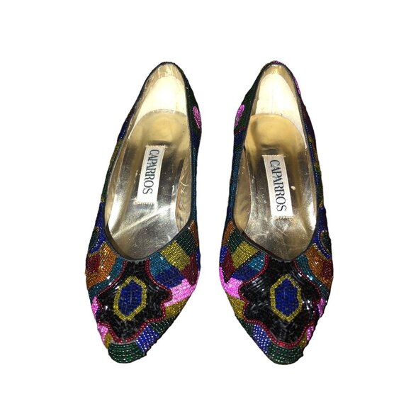 Caparros | Shoes | Vintage Caparros Sz 6b Womens 9s Multicolor Beaded 3 ...